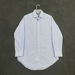 Sid Mashburn Dress Shirt Mens 15.5 Blue Check Spread Collar Long Sleeve